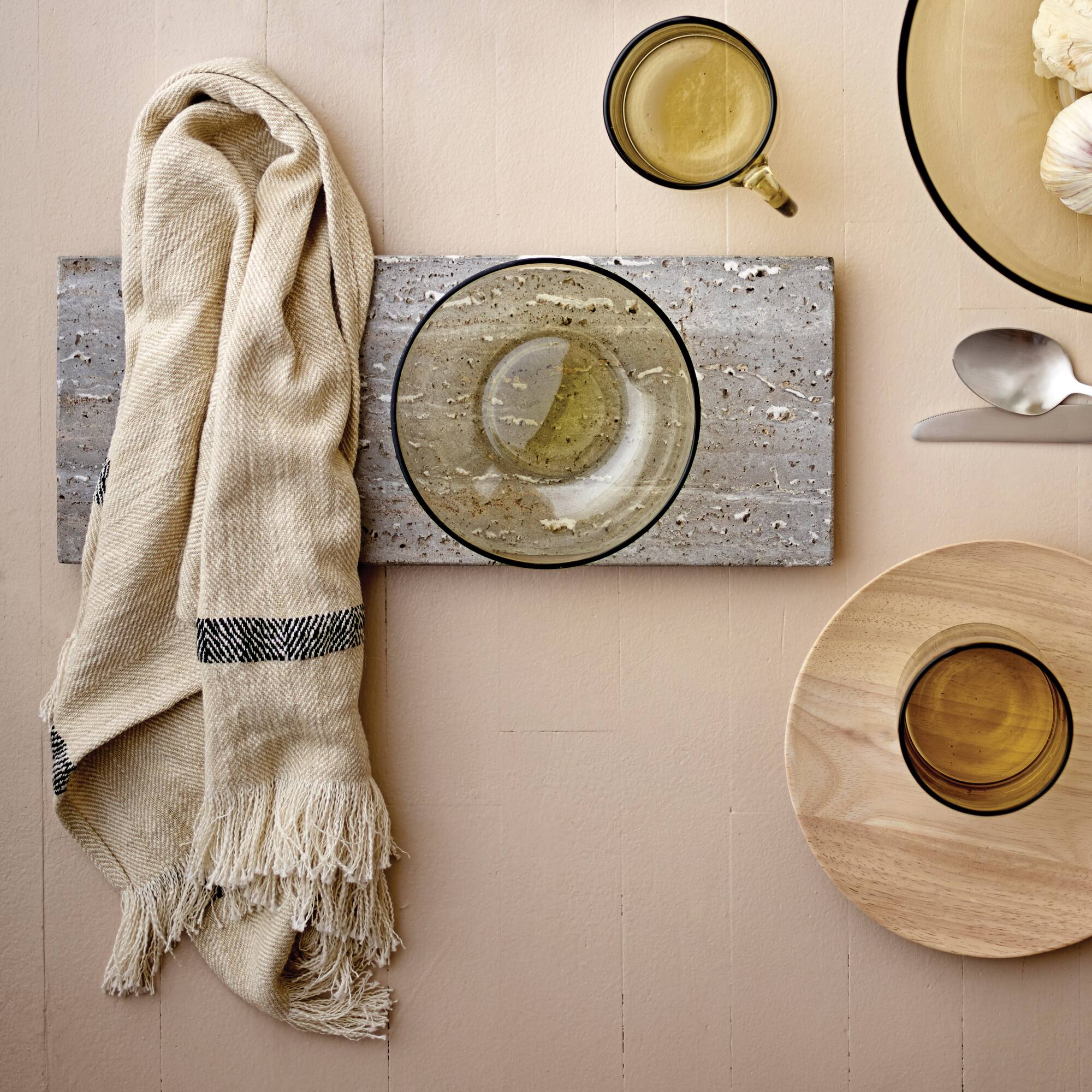 Hello Honey® Single Stripe Cotton Tea Towels with Tassels, 2ct.